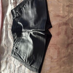 Black Leather Women's Shorts
